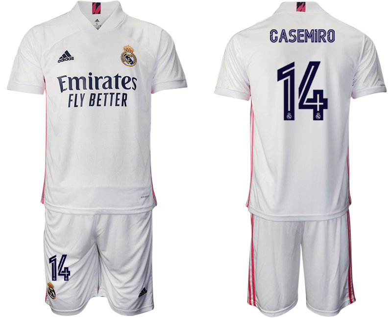 Men 2020-2021 club Real Madrid home #14 white Soccer Jerseys->real madrid jersey->Soccer Club Jersey